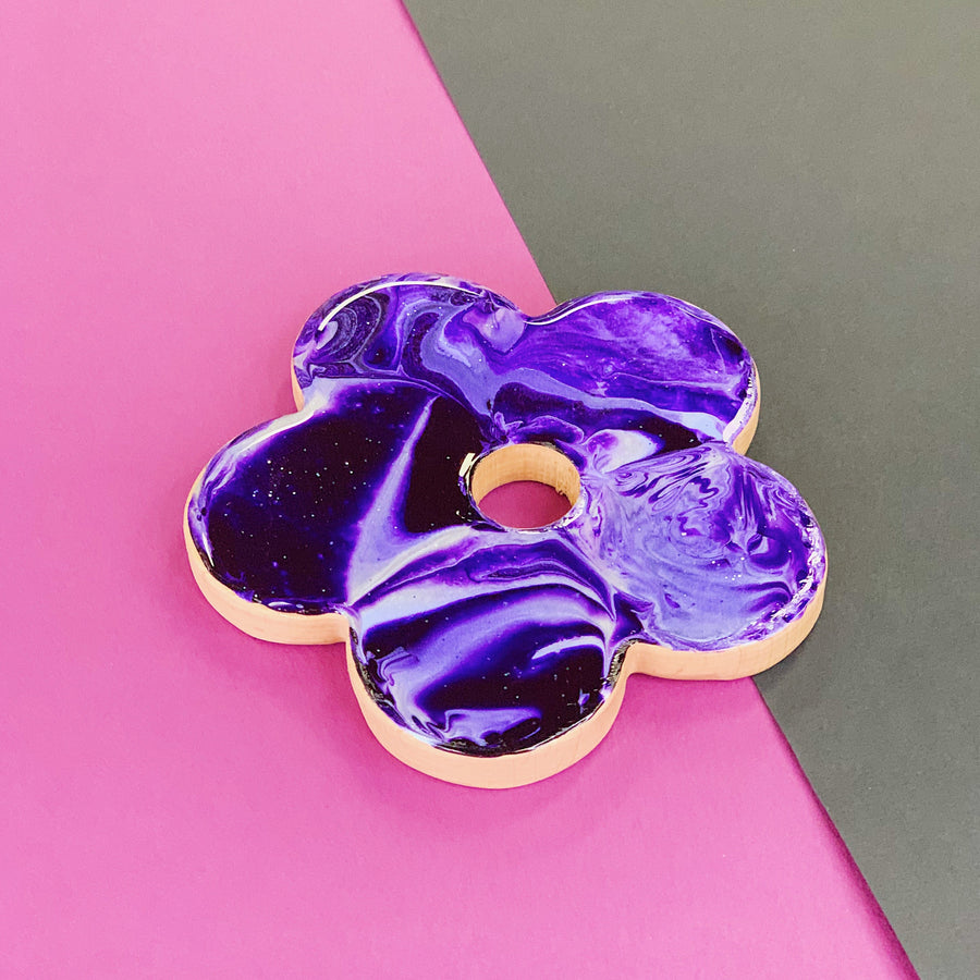 流體畫花形圖案杯墊 l Pour Painting Flower Shaped Coasters