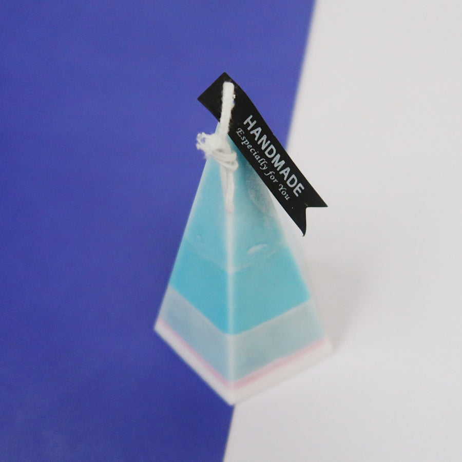 三角錐形冰花蠟燭 藍色系列 l Triangular Pyramid Snowflake Candle Blue Collection