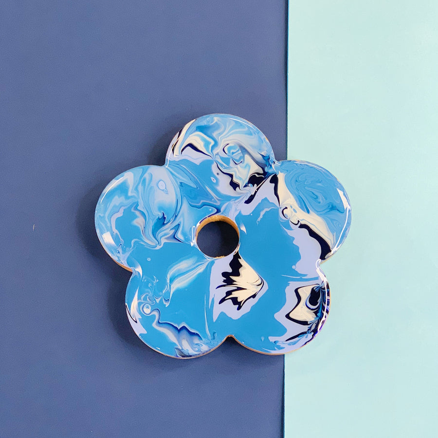 流體畫花形圖案杯墊 l Pour Painting Flower Shaped Coasters