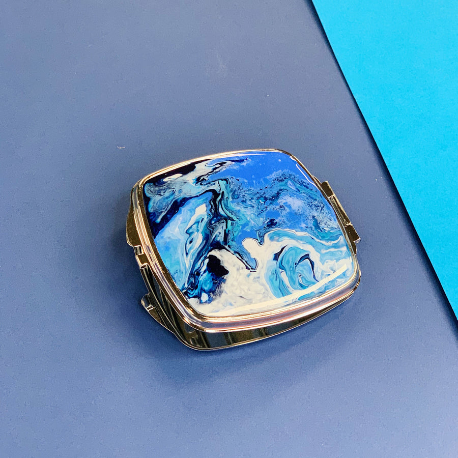 流體畫迷你雙面鏡盒 l Pour Painting Mini Double-Sided Mirror