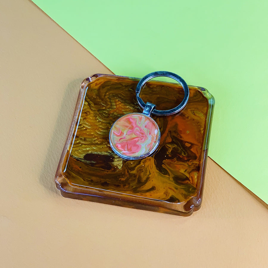 流體畫鑰匙扣 l Pour Painting Keychain