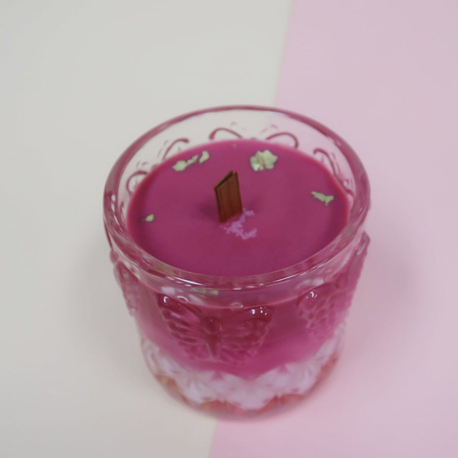 蝴蝶玻璃杯蠟燭 桃紅色系列 l Butterfly Shaped Glass Candle (Pink Collection)
