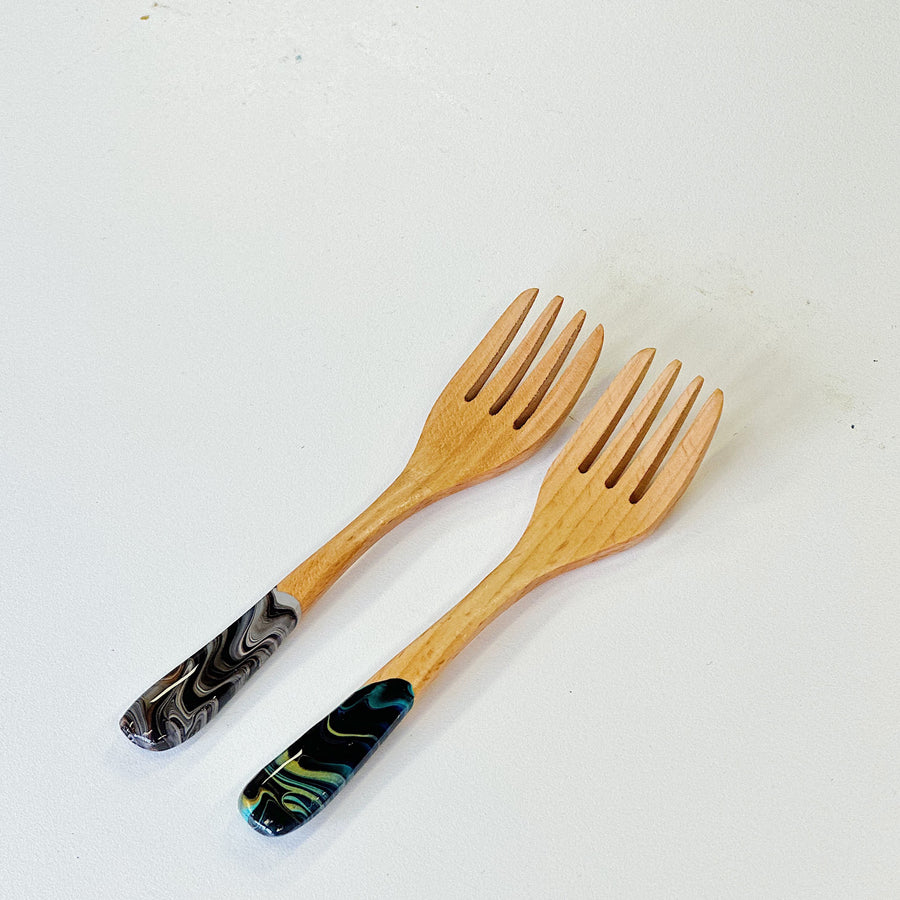 流體畫木製叉 l Pour Painting Wooden Fork